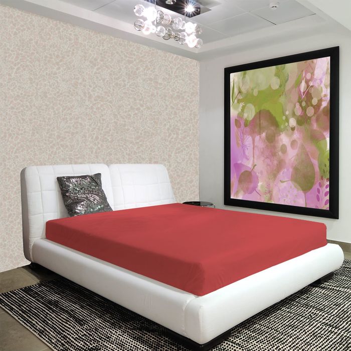 Простыня на резинке "Этель" Спелая вишня 160х200 + 20 см, 100% хлопок, сатин