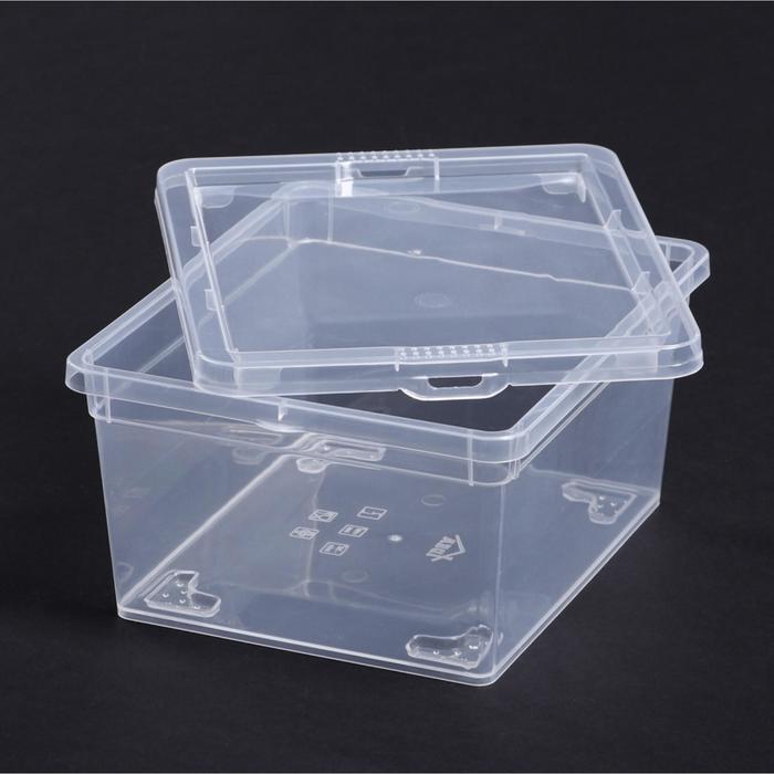 Ящик 2 л, с крышкой 19х16х9 см, прозрачный