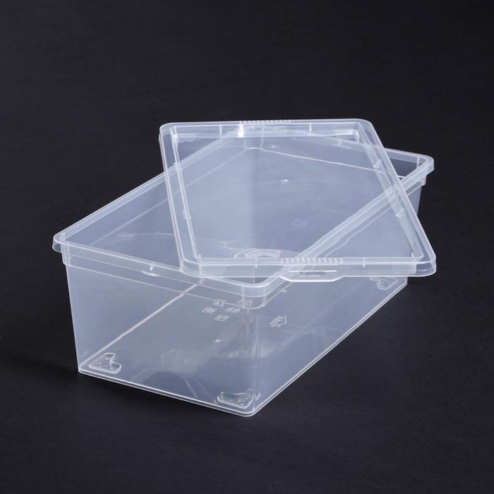 Ящик 5,5 л, с крышкой 34х19х12 см, прозрачный