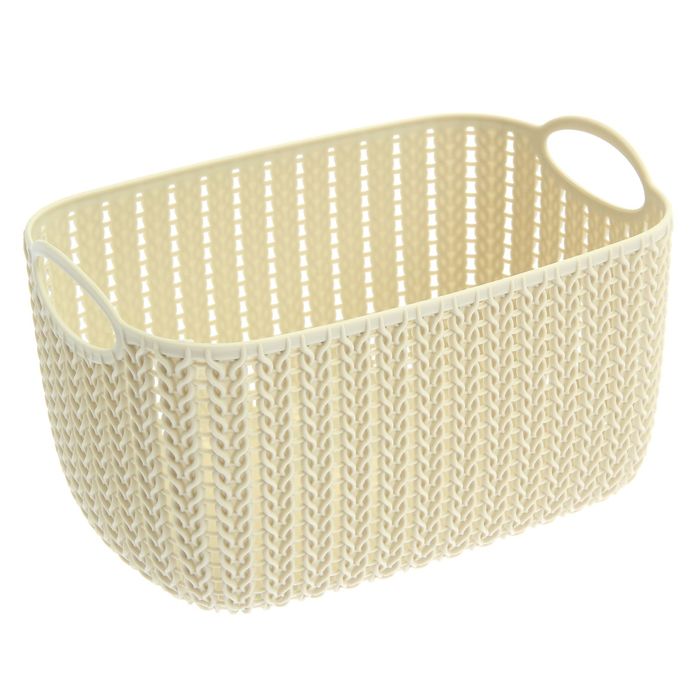 Корзина ротанг 4 л "Вязание", цвет белый