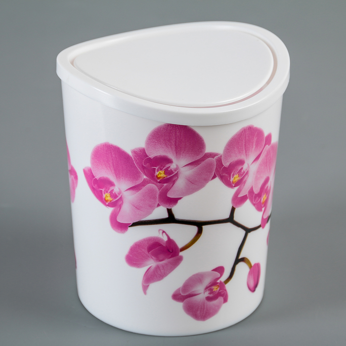 Контейнер для мусора, настольный 1,6 л "Деко. Орхидея"