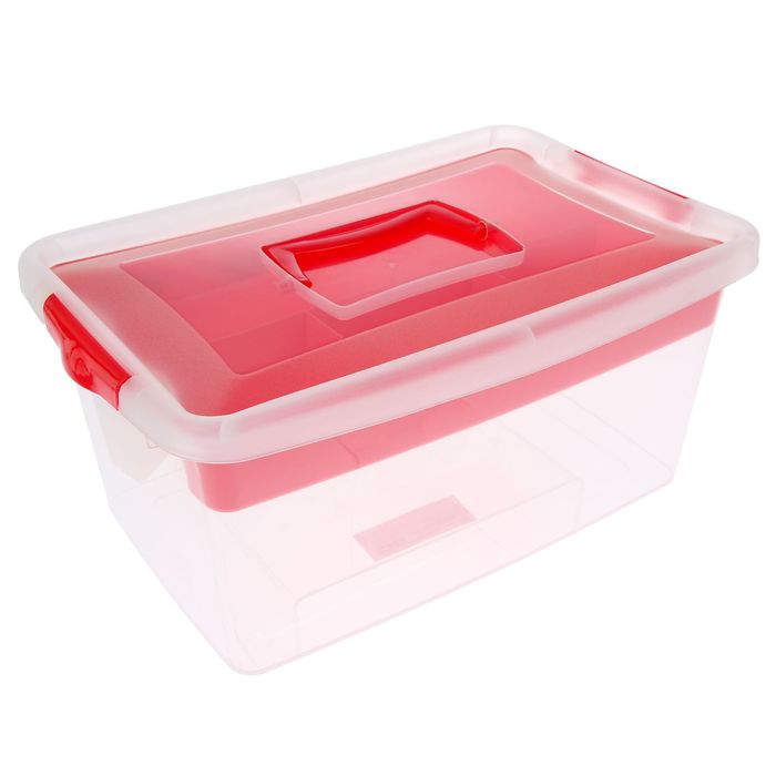 Контейнер 9 л "Рукоделие", цвет коралловый