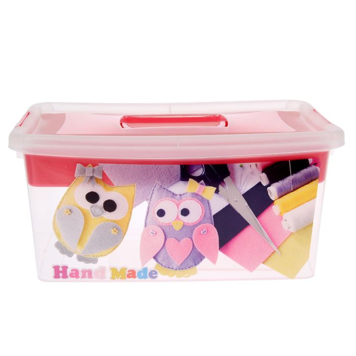 Контейнер 9 л "Рукоделие", цвет коралловый