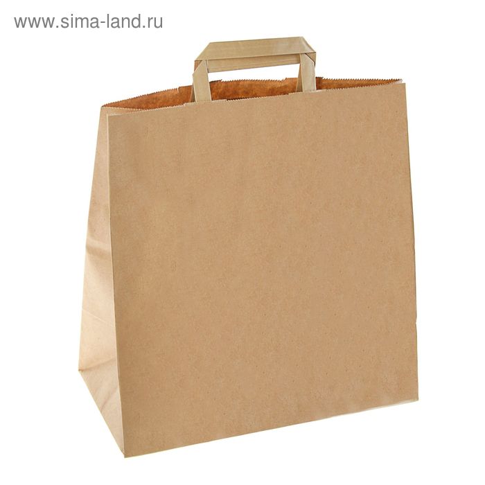 

Пакет крафт без печати 32 х 17 х 32,5 см, с плоскими ручками