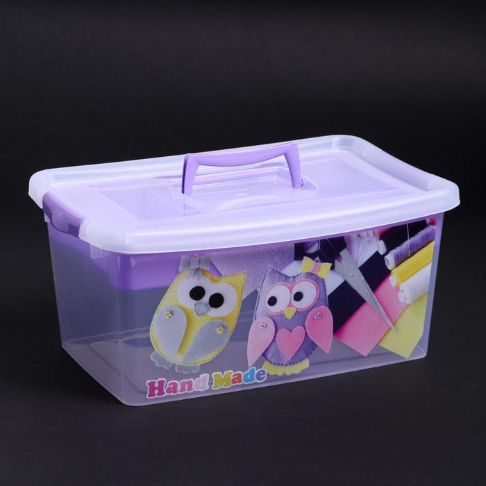 Контейнер 9 л "Рукоделие", цвет лиловый