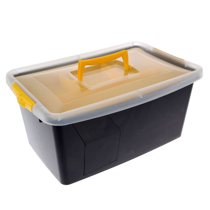 Контейнер для хранения с вкладышем 9 л, цвет черный