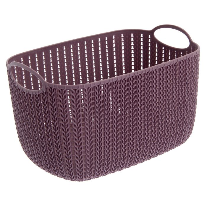 Корзинка с ручками 7 л "Вязание", цвет пурпурный