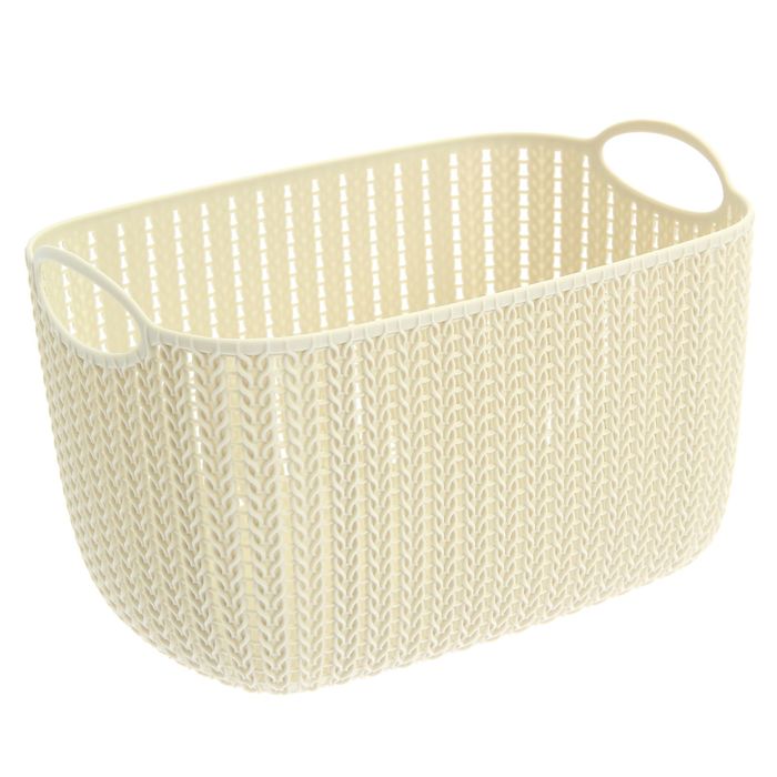 Корзина 7 л "Вязание", цвет белый