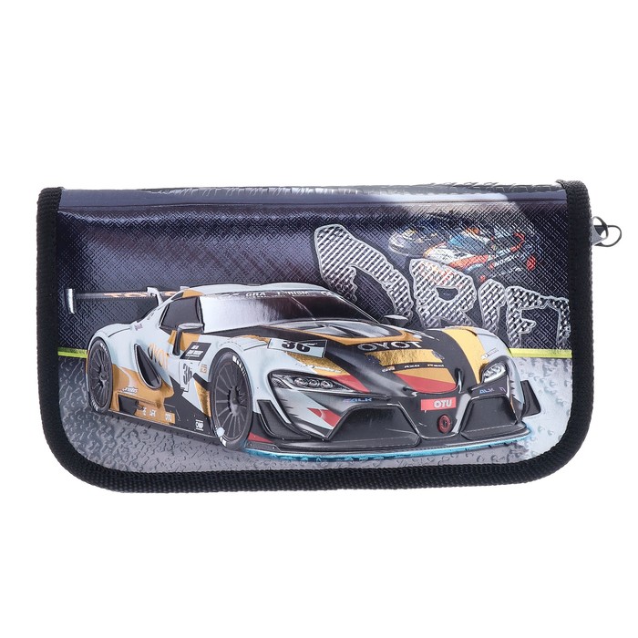 Пенал 2 секции 105x190 мм, ламинированный картон, конгрев, печать на фольге "Дрифткар"