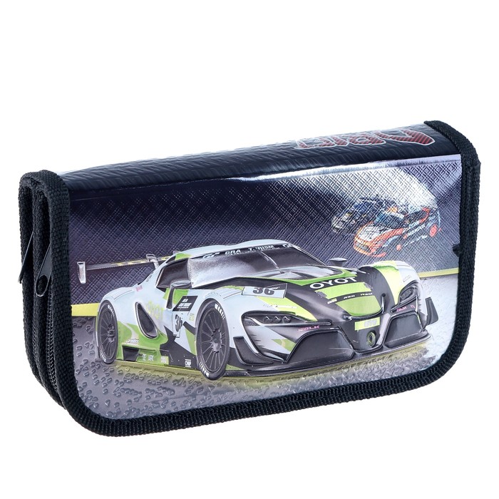 Пенал 2 секции 105x190 мм, ламинированный картон, конгрев, печать на фольге "Дрифткар"