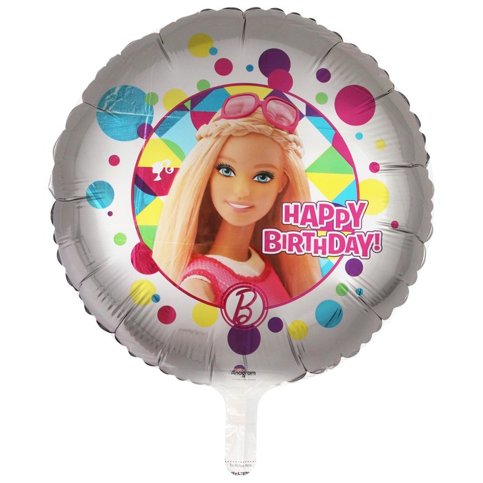 Шар фольгированный 18" "С Днем рождения" Барби