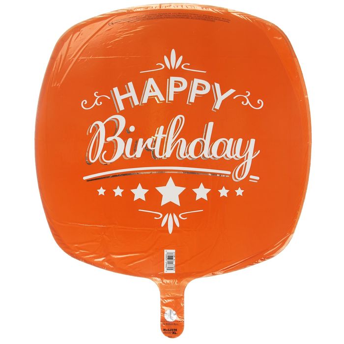 Шар фольгированный 18" "С Днем рождения"  оранжевый, квадрат