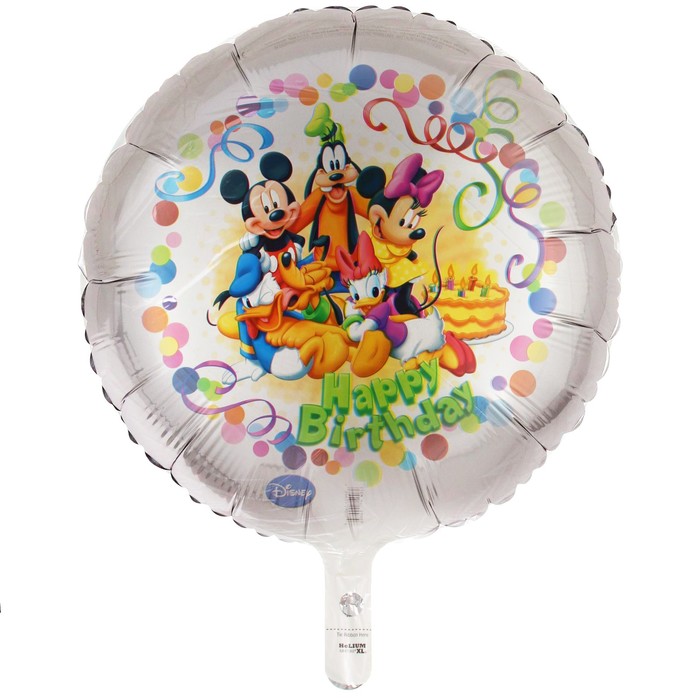 Шар фольгированный 18" "С Днем рождения" Микки Маус и друзья