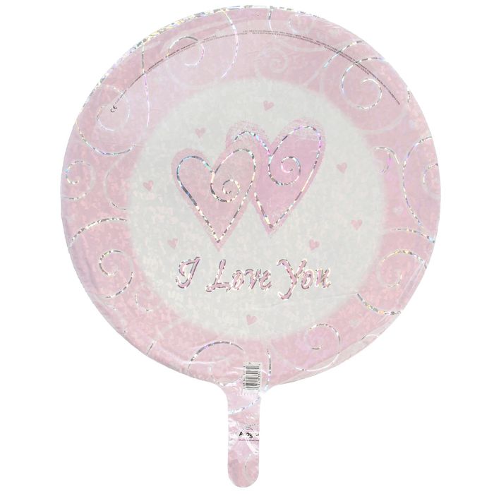 Шар фольгированный 18" "Я тебя люблю" розовые сердца