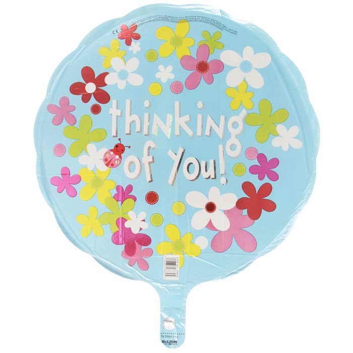 Шар фольгированный 18" "Думаю о тебе/THINKING OF YOU" цветочек