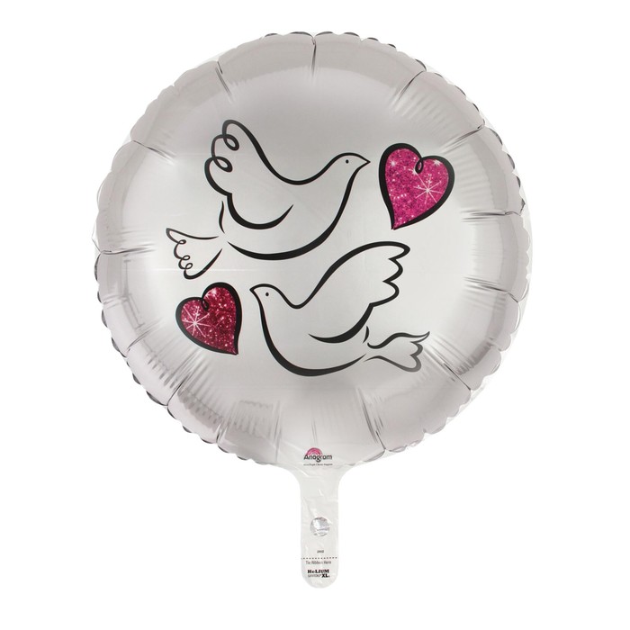 Шар фольгированный 18" "Голуби и сердца"