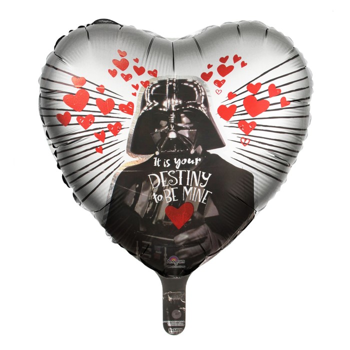 Шар фольгированный 18" Звездные войны, Дарт Вейдер сердце