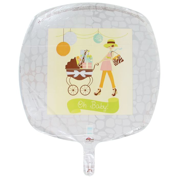 Шар фольгированный 18" Мама с коляской, квадрат