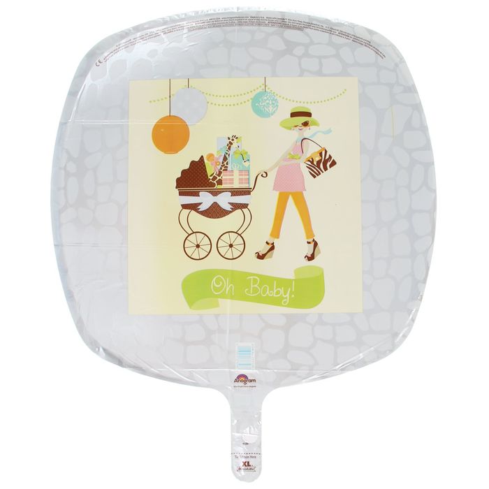 Шар фольгированный 18" Мама с коляской, квадрат