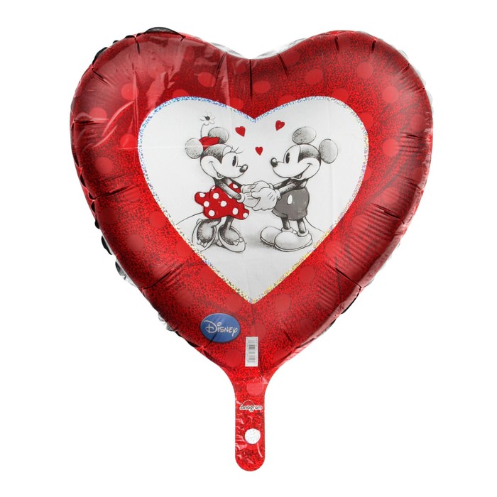 Шар фольгированный 18" Микки и Минни влюблены, голография
