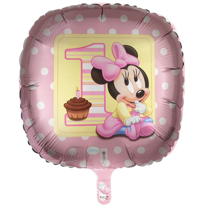 Шар фольгированный 18" Минни Малышка "1 годик" квадрат
