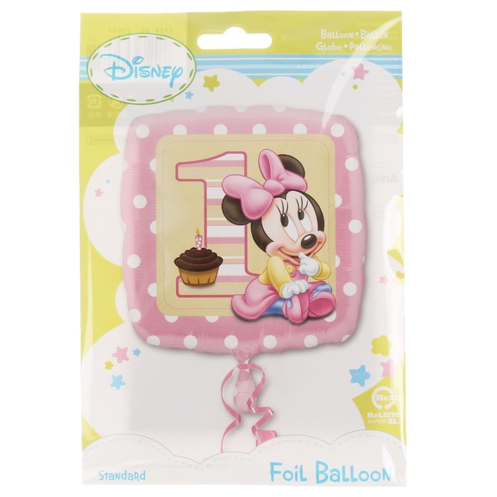 Шар фольгированный 18" Минни Малышка "1 годик" квадрат