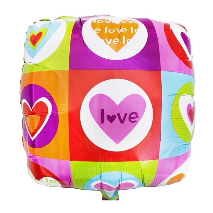 Шар фольгированный 18" Сердце, квадрат