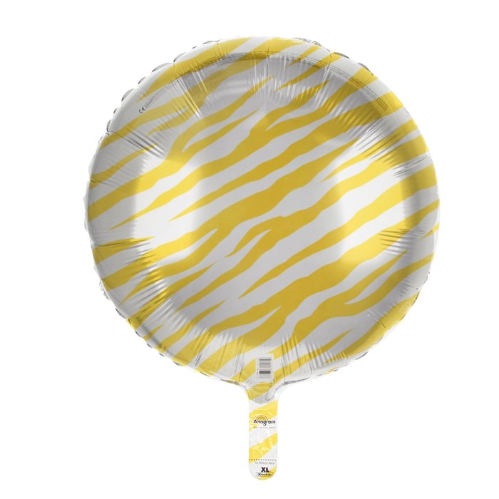 Шар фольгированный 18" Зебра, желтый