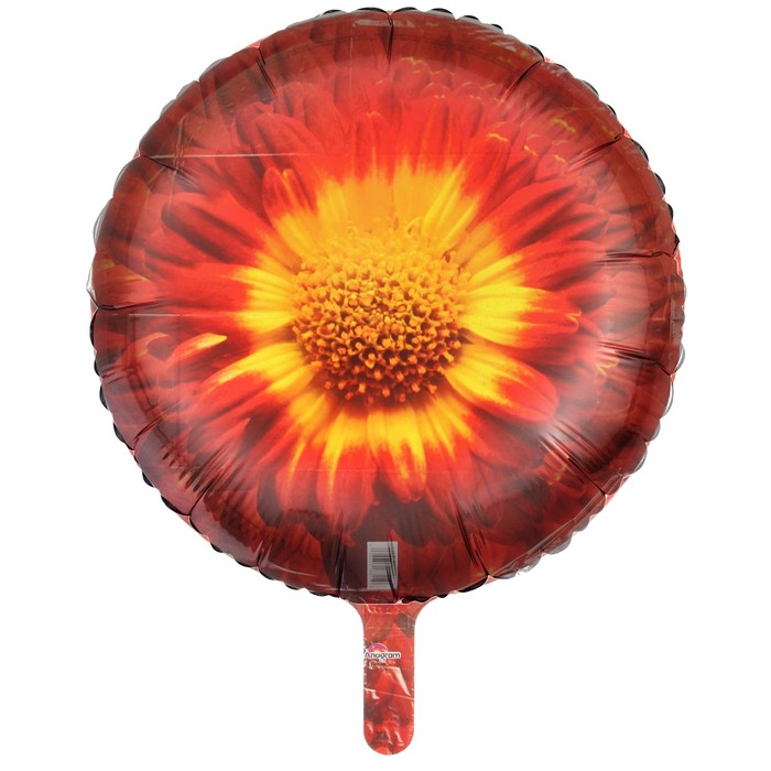Шар фольгированный 18" Цветок Подсолнух красный
