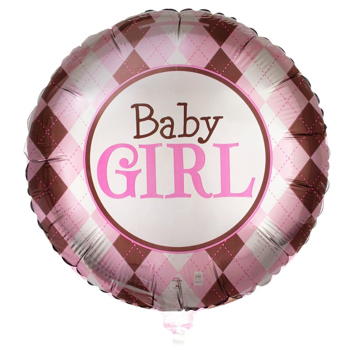 Шар фольгированный 32" ДЖАМБО Девочка Малышка, ромбики