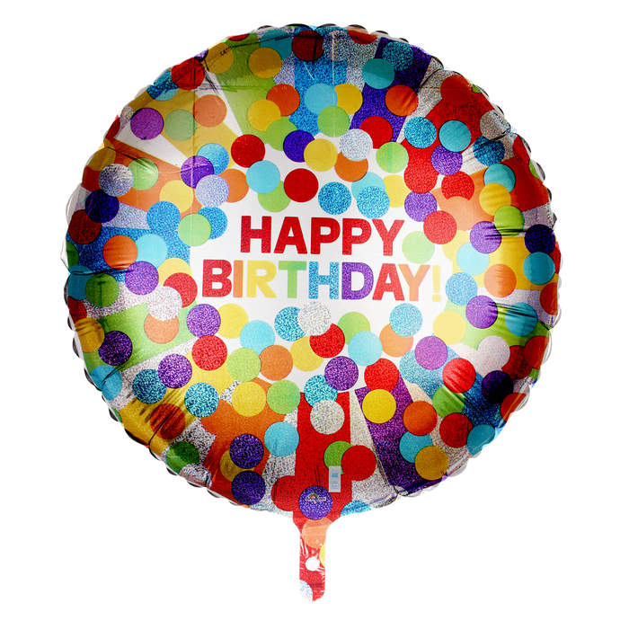 Шар фольгированный 25" "С Днем рождения" шарики цветные