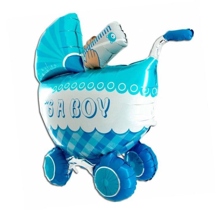 Шар фольгированный 42" "Коляска детская" голубая