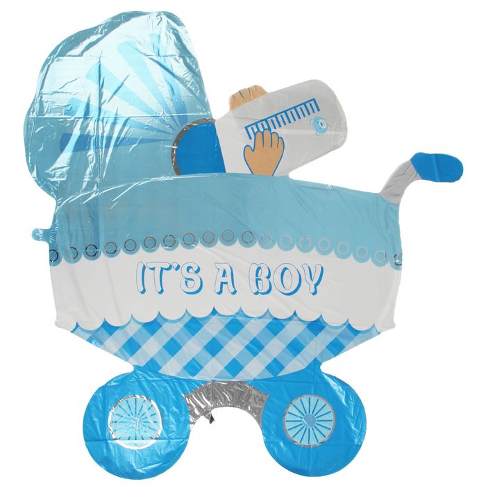 Шар фольгированный 42" "Коляска детская" голубая