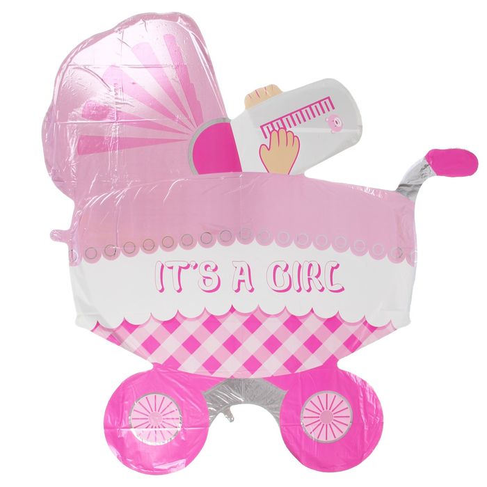Шар фольгированный 42" "Коляска детская" розовая