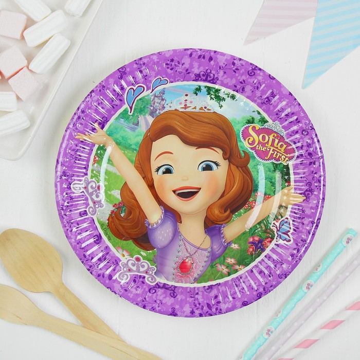 Тарелка бумажная "София" острова, 20см (набор 8 шт)