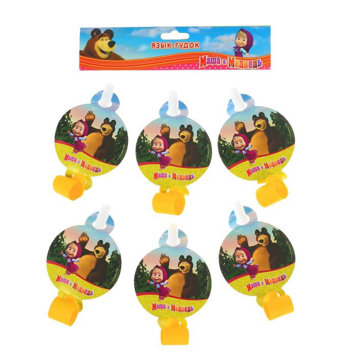 Язык-гудок "Маша и Медведь" (набор 6 шт)
