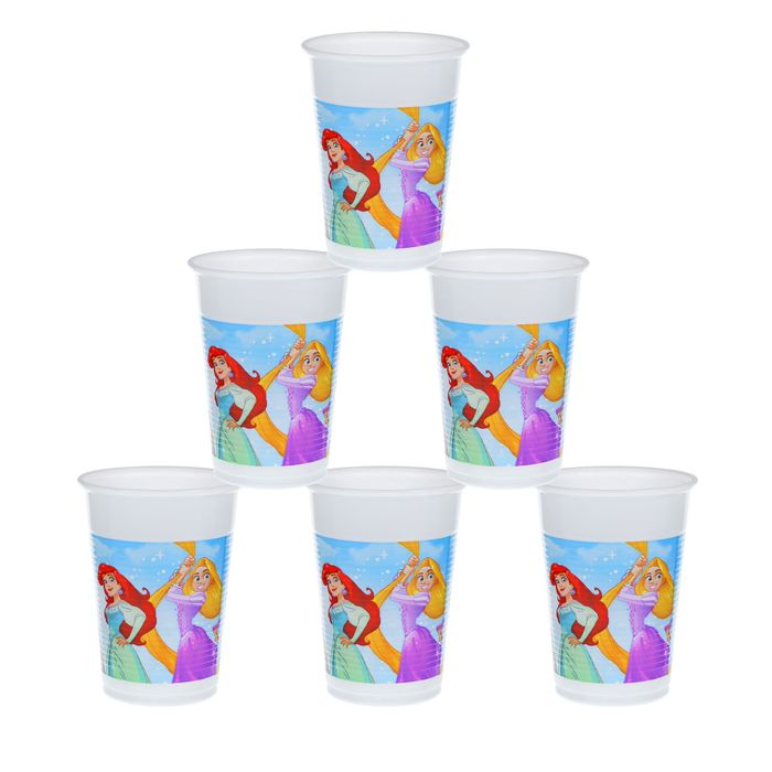 Стаканы пластиковые 200 мл "Принцессы Дисней" (набор 8 шт) цвета МИКС/Princess Heart strong