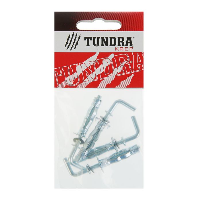Анкер "Молли" TUNDRA krep, W М4х32 мм, с крюком, в пакете 4 шт.
