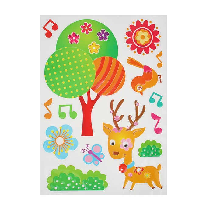 Наклейка пластик "Зоопарк" глянец МИКС 50х30 см