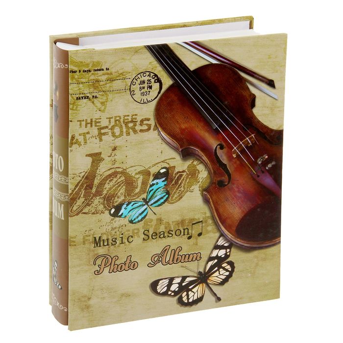 Фотоальбом на 200 фото 10х15 см "Музыка ретро" в коробке МИКС 26,5х21х5,5 см