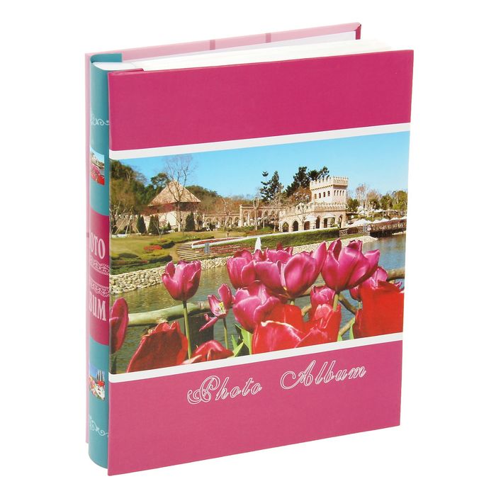 Фотоальбом на 200 фото 13х18 см "Тюльпаны у воды" в коробке МИКС 29,5х22,5х5,5 см
