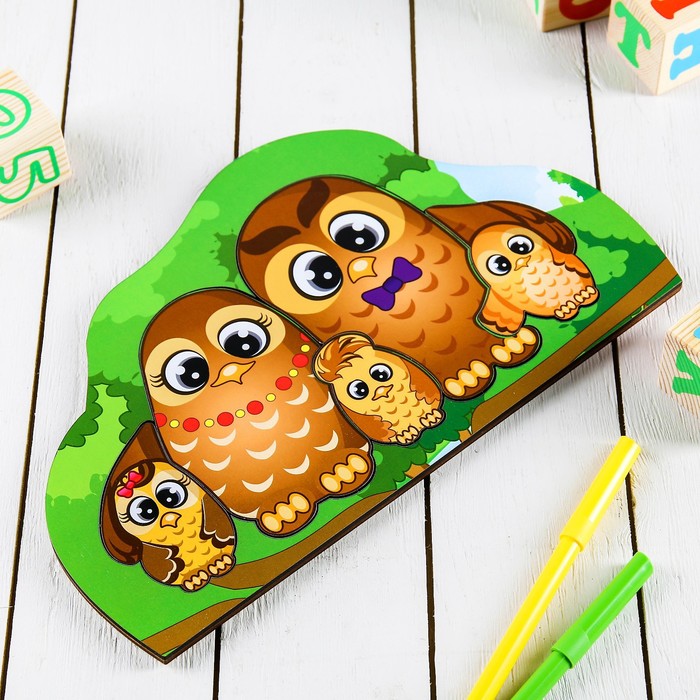 Рамка-вкладыш деревянная "Совы"