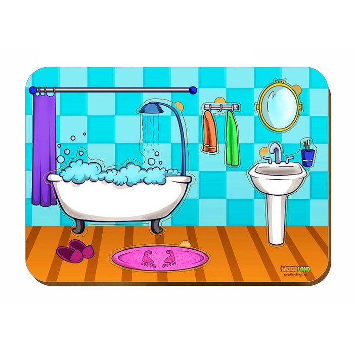 Рамка-вкладыш деревянная "Ванная комната"