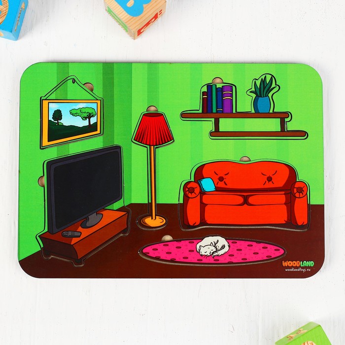 Рамка-вкладыш деревянная "Гостиная"