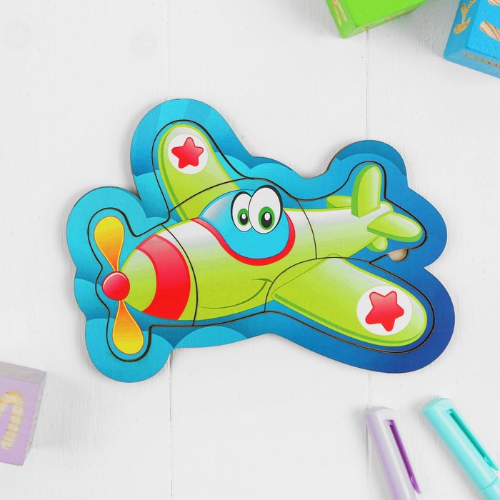 Пазл деревянный маленький "Самолетик"