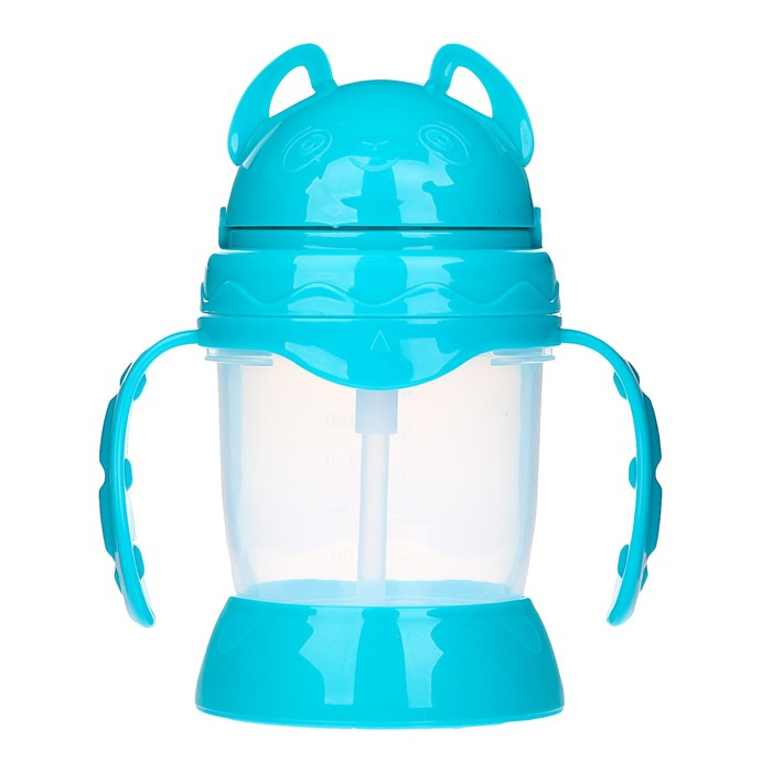 Поильник с трубочкой «Мишутка», 180 мл, от 9 мес., цвета МИКС