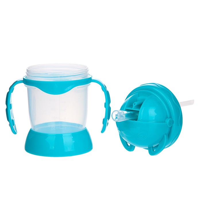 Поильник с трубочкой «Мишутка», 180 мл, от 9 мес., цвета МИКС