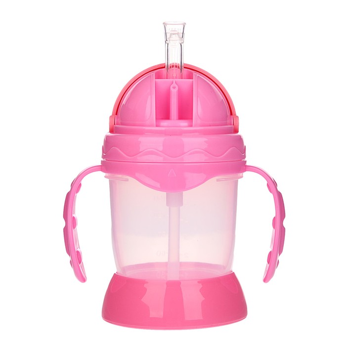 Поильник с трубочкой «Мишутка», 180 мл, от 9 мес., цвета МИКС