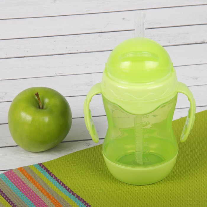 Поильник с трубочкой, 240 мл, от 9 мес., цвета МИКС