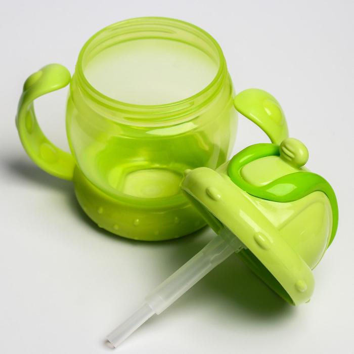 Поильник с трубочкой, 180 мл, от 9 мес., цвета МИКС